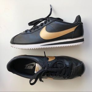 Classic Nike Cortez Leather Black & Gold